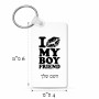 מחזיק מפתחות בצורת מלבן בעיצוב אישי עם השם שלך בעיצוב נשקי את חבר שלי גודל המחזיק 6 × 4 ס"מ