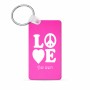 מחזיק מפתחות בצורת מלבן בעיצוב אישי עם השם שלך בעיצוב אהבה גודל המחזיק 6 × 4 ס"מ