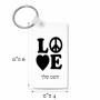 מחזיק מפתחות בצורת מלבן בעיצוב אישי עם השם שלך בעיצוב אהבה גודל המחזיק 6 × 4 ס"מ