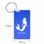 מחזיק מפתחות בצורת מלבן בעיצוב אישי עם השם שלך בעיצוב בתולת ים - אישה גודל המחזיק 6 × 4 ס"מ