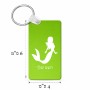 מחזיק מפתחות בצורת מלבן בעיצוב אישי עם השם שלך בעיצוב בתולת ים - אישה גודל המחזיק 6 × 4 ס"מ