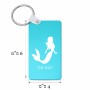 מחזיק מפתחות בצורת מלבן בעיצוב אישי עם השם שלך בעיצוב בתולת ים - אישה גודל המחזיק 6 × 4 ס"מ