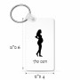מחזיק מפתחות בצורת מלבן בעיצוב אישי עם השם שלך בעיצוב אישה בהריון גודל המחזיק 6 × 4 ס"מ