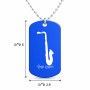 שרשרת דיסקיט מאלומיניום בעיצוב אישי עם השם שלך בעיצוב סקסופון גודל הדיסקיט 2.9 × 5 ס"מ