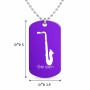 שרשרת דיסקיט מאלומיניום בעיצוב אישי עם השם שלך בעיצוב סקסופון גודל הדיסקיט 2.9 × 5 ס"מ