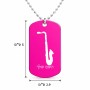 שרשרת דיסקיט מאלומיניום בעיצוב אישי עם השם שלך בעיצוב סקסופון גודל הדיסקיט 2.9 × 5 ס"מ