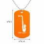 שרשרת דיסקיט מאלומיניום בעיצוב אישי עם השם שלך בעיצוב סקסופון גודל הדיסקיט 2.9 × 5 ס"מ