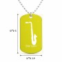 שרשרת דיסקיט מאלומיניום בעיצוב אישי עם השם שלך בעיצוב סקסופון גודל הדיסקיט 2.9 × 5 ס"מ