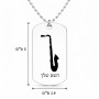 שרשרת דיסקיט מאלומיניום בעיצוב אישי עם השם שלך בעיצוב סקסופון גודל הדיסקיט 2.9 × 5 ס"מ