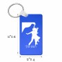 מחזיק מפתחות בצורת מלבן בעיצוב אישי עם השם שלך בעיצוב אישה רוקדת עם גבר גודל המחזיק 6 × 4 ס"מ