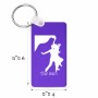 מחזיק מפתחות בצורת מלבן בעיצוב אישי עם השם שלך בעיצוב אישה רוקדת עם גבר גודל המחזיק 6 × 4 ס"מ