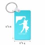מחזיק מפתחות בצורת מלבן בעיצוב אישי עם השם שלך בעיצוב אישה רוקדת עם גבר גודל המחזיק 6 × 4 ס"מ