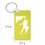 מחזיק מפתחות בצורת מלבן בעיצוב אישי עם השם שלך בעיצוב אישה רוקדת עם גבר גודל המחזיק 6 × 4 ס"מ