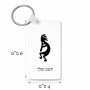 מחזיק מפתחות בצורת מלבן בעיצוב אישי עם השם שלך בעיצוב קוקופלי גודל המחזיק 6 × 4 ס"מ