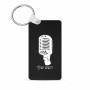 מחזיק מפתחות בצורת מלבן בעיצוב אישי עם השם שלך בעיצוב מיקרופון גודל המחזיק 6 × 4 ס"מ