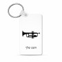 מחזיק מפתחות בצורת מלבן בעיצוב אישי עם השם שלך בעיצוב חצוצרה גודל המחזיק 6 × 4 ס"מ
