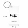 מחזיק מפתחות בצורת מלבן בעיצוב אישי עם השם שלך בעיצוב חצוצרה גודל המחזיק 6 × 4 ס"מ