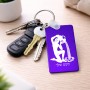 מחזיק מפתחות בצורת מלבן בעיצוב אישי עם השם שלך בעיצוב מזלות - דלי גודל המחזיק 6 × 4 ס"מ