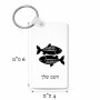 מחזיק מפתחות בצורת מלבן בעיצוב אישי עם השם שלך בעיצוב מזלות - דגים גודל המחזיק 6 × 4 ס"מ