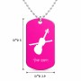 שרשרת דיסקיט מאלומיניום בעיצוב אישי עם השם שלך בעיצוב כינור גודל הדיסקיט 2.9 × 5 ס"מ