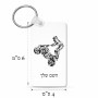 מחזיק מפתחות בצורת מלבן בעיצוב אישי עם השם שלך בעיצוב רוכב טרקטורונים גודל המחזיק 6 × 4 ס"מ