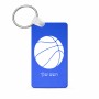 מחזיק מפתחות בצורת מלבן בעיצוב אישי עם השם שלך בעיצוב כדורסל גודל המחזיק 6 × 4 ס"מ