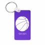 מחזיק מפתחות בצורת מלבן בעיצוב אישי עם השם שלך בעיצוב כדורסל גודל המחזיק 6 × 4 ס"מ