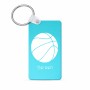 מחזיק מפתחות בצורת מלבן בעיצוב אישי עם השם שלך בעיצוב כדורסל גודל המחזיק 6 × 4 ס"מ