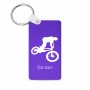 מחזיק מפתחות בצורת מלבן בעיצוב אישי עם השם שלך בעיצוב רוכב אופניים גודל המחזיק 6 × 4 ס"מ