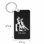מחזיק מפתחות בצורת מלבן בעיצוב אישי עם השם שלך בעיצוב קאוגירל גודל המחזיק 6 × 4 ס"מ