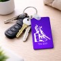 מחזיק מפתחות בצורת מלבן בעיצוב אישי עם השם שלך בעיצוב קאוגירל גודל המחזיק 6 × 4 ס"מ