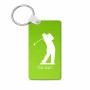 מחזיק מפתחות בצורת מלבן בעיצוב אישי עם השם שלך בעיצוב שחקן גולף גודל המחזיק 6 × 4 ס"מ