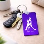 מחזיק מפתחות בצורת מלבן בעיצוב אישי עם השם שלך בעיצוב שחקן הוקי גודל המחזיק 6 × 4 ס"מ