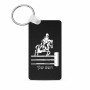 מחזיק מפתחות בצורת מלבן בעיצוב אישי עם השם שלך בעיצוב רוכב סוסים גודל המחזיק 6 × 4 ס"מ