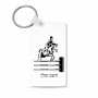 מחזיק מפתחות בצורת מלבן בעיצוב אישי עם השם שלך בעיצוב רוכב סוסים גודל המחזיק 6 × 4 ס"מ