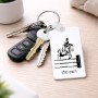 מחזיק מפתחות בצורת מלבן בעיצוב אישי עם השם שלך בעיצוב רוכב סוסים גודל המחזיק 6 × 4 ס"מ