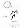מחזיק מפתחות בצורת מלבן בעיצוב אישי עם השם שלך בעיצוב כדורסל אולימפי גודל המחזיק 6 × 4 ס"מ