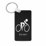 מחזיק מפתחות בצורת מלבן בעיצוב אישי עם השם שלך בעיצוב אופניים אולימפיים גודל המחזיק 6 × 4 ס"מ