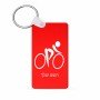 מחזיק מפתחות בצורת מלבן בעיצוב אישי עם השם שלך בעיצוב אופניים אולימפיים גודל המחזיק 6 × 4 ס"מ