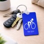 מחזיק מפתחות בצורת מלבן בעיצוב אישי עם השם שלך בעיצוב אופניים אולימפיים גודל המחזיק 6 × 4 ס"מ