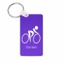 מחזיק מפתחות בצורת מלבן בעיצוב אישי עם השם שלך בעיצוב אופניים אולימפיים גודל המחזיק 6 × 4 ס"מ