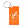 מחזיק מפתחות בצורת מלבן בעיצוב אישי עם השם שלך בעיצוב אופניים אולימפיים גודל המחזיק 6 × 4 ס"מ