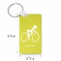 מחזיק מפתחות בצורת מלבן בעיצוב אישי עם השם שלך בעיצוב אופניים אולימפיים גודל המחזיק 6 × 4 ס"מ