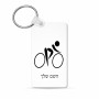 מחזיק מפתחות בצורת מלבן בעיצוב אישי עם השם שלך בעיצוב אופניים אולימפיים גודל המחזיק 6 × 4 ס"מ
