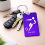 מחזיק מפתחות בצורת מלבן בעיצוב אישי עם השם שלך בעיצוב כדורגל אולימפי גודל המחזיק 6 × 4 ס"מ