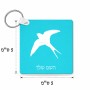 מחזיק מפתחות בצורת ריבוע בעיצוב אישי עם השם שלך בעיצוב לבלוע גודל המחזיק 5 × 5 ס"מ