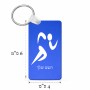 מחזיק מפתחות בצורת מלבן בעיצוב אישי עם השם שלך בעיצוב רצים אולימפיים גודל המחזיק 6 × 4 ס"מ