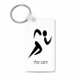 מחזיק מפתחות בצורת מלבן בעיצוב אישי עם השם שלך בעיצוב רצים אולימפיים גודל המחזיק 6 × 4 ס"מ