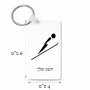 מחזיק מפתחות בצורת מלבן בעיצוב אישי עם השם שלך בעיצוב קפיצת סקי אולימפית גודל המחזיק 6 × 4 ס"מ