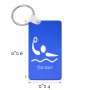 מחזיק מפתחות בצורת מלבן בעיצוב אישי עם השם שלך בעיצוב כדור מים אולימפי גודל המחזיק 6 × 4 ס"מ